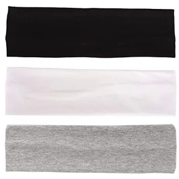 MapofBeauty Stretchy Cotton Yoga Headbands 3 Pack