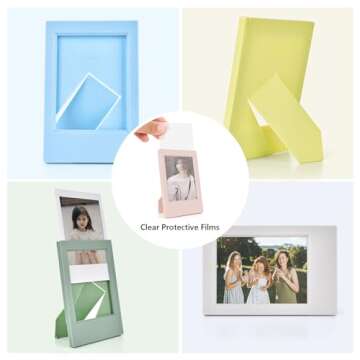 HIYQIN 2x3 Mini Photo Frames with Clear Protective Covers - 7 Pack Small Picture Frames for Fujifilm Instax Mini Film - for Instax Mini 12/11/9/8/7/99/40/SE/EVO Instant Photo Display