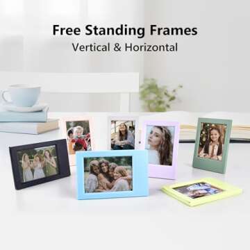HIYQIN 2x3 Mini Photo Frames with Clear Protective Covers - 7 Pack Small Picture Frames for Fujifilm Instax Mini Film - for Instax Mini 12/11/9/8/7/99/40/SE/EVO Instant Photo Display