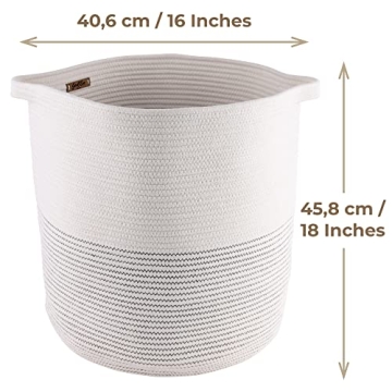 GooBloo Cotton Rope Woven Storage Basket for Home