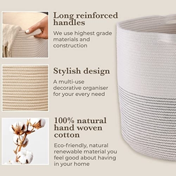 GooBloo Cotton Rope Woven Storage Basket for Home