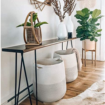 GooBloo Cotton Rope Woven Storage Basket for Home