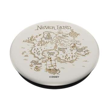Disney Peter Pan Never Land Map And Compass PopSockets Standard PopGrip
