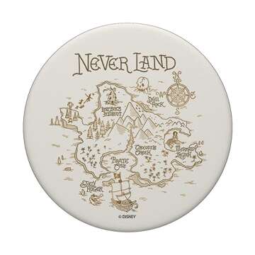 Disney Peter Pan Never Land Map And Compass PopSockets Standard PopGrip
