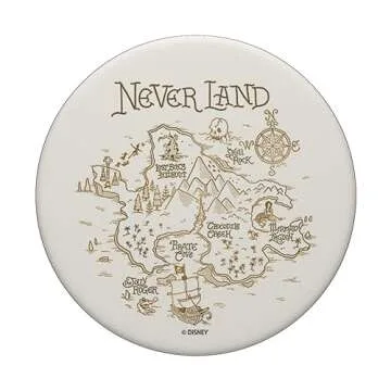 Disney Peter Pan Never Land Map And Compass PopSockets Standard PopGrip