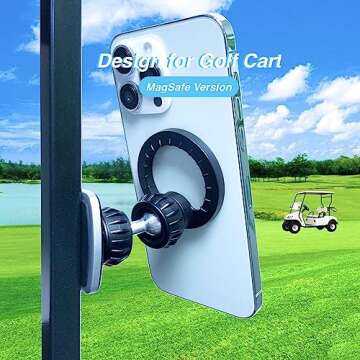 ARMOLABX Magnetic Golf Cart Phone Holder for MagSafe [Upgraded], Magnetic iPhone Holder Mount for Golf Cart Compatible with iPhone 16/15/14/13/12 Series