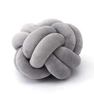 FLORAVOGUE Knot Pillow Home Decorative Cushion - Modern Home Sofa Decor Pillows Pillow (Light Gray)