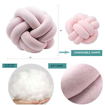 FLORAVOGUE Knot Pillow Home Decorative Cushion - Modern Home Sofa Decor Pillows Pillow (Light Gray)