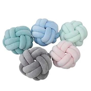 FLORAVOGUE Knot Pillow Home Decorative Cushion - Modern Home Sofa Decor Pillows Pillow (Light Gray)