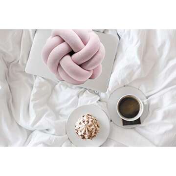 FLORAVOGUE Knot Pillow Home Decorative Cushion - Modern Home Sofa Decor Pillows Pillow (Light Gray)