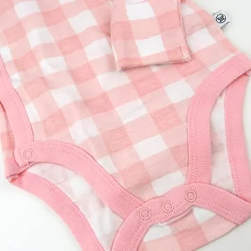 HonestBaby 3-Pack Organic Cotton Long Sleeve Side-Snap Kimono Onesies Bodysuits, Strawberry Pink Floral, 3-6 Months