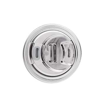 Jarware Stainless Steel 2-in-1 Drink and Fruit Infusion Lid, Regular-Mouth, Silver