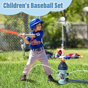Cute Fire Sprinkler Water Toys for Kids with Baseball Game Set,Summer Outdoor Kids Play Equipment wi...