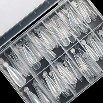 Nail Dual Forms Stiletto Shape 120PCS Clear Full Cover Dual System Nail Form Molds Extension Stiletto Nail for DIY Finger（Stiletto）