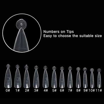 Nail Dual Forms Stiletto Shape 120PCS Clear Full Cover Dual System Nail Form Molds Extension Stiletto Nail for DIY Finger（Stiletto）