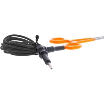 Jeweler's Basics - Straight Nose 6.25” Grounded Hemostats for Micro Welding (Orange Handles)