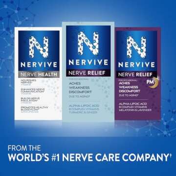 Nervive Nerve Health, Alpha Lipoic Acid, Vitamin B12, B6, B1, 60 Tablets (Packaging May Vary)