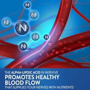 Nervive Nerve Health, Alpha Lipoic Acid, Vitamin B12, B6, B1, 60 Tablets (Packaging May Vary)