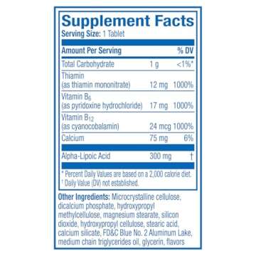 Nervive Nerve Health, Alpha Lipoic Acid, Vitamin B12, B6, B1, 60 Tablets (Packaging May Vary)