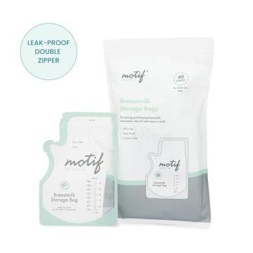 Motif Breast Milk Storage Bags - Easy Pour, BPA Free, 100 Count
