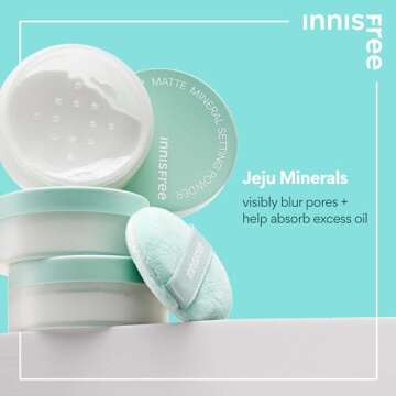 Innisfree No-Sebum Matte Mineral Setting Powder - Blurring, Translucent, Travel-Friendly