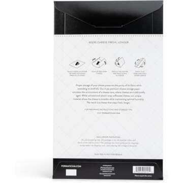 Formaticum Cheese Storage Wax Coated Paper - Porous Wax Sheets From France - Keep Cheese or Charcuterie Fresh - Professional Grade Cheese Paper for Wrapping Cheese - 11 x 14 (15 Sheets with Labels)