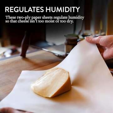 Formaticum Cheese Storage Wax Coated Paper - Porous Wax Sheets From France - Keep Cheese or Charcuterie Fresh - Professional Grade Cheese Paper for Wrapping Cheese - 11 x 14 (15 Sheets with Labels)