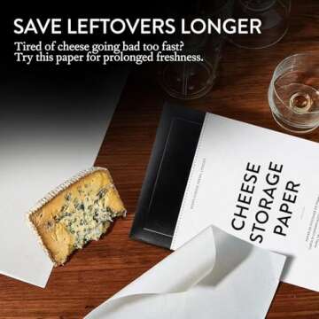 Formaticum Cheese Storage Wax Coated Paper - Porous Wax Sheets From France - Keep Cheese or Charcuterie Fresh - Professional Grade Cheese Paper for Wrapping Cheese - 11 x 14 (15 Sheets with Labels)