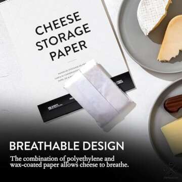 Formaticum Cheese Storage Wax Coated Paper - Porous Wax Sheets From France - Keep Cheese or Charcuterie Fresh - Professional Grade Cheese Paper for Wrapping Cheese - 11 x 14 (15 Sheets with Labels)