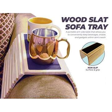 Versatile Etna Solid Wood Sofa Arm Table for Easy Access