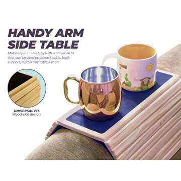 Versatile Etna Solid Wood Sofa Arm Table for Easy Access