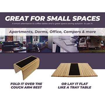 Versatile Etna Solid Wood Sofa Arm Table for Easy Access