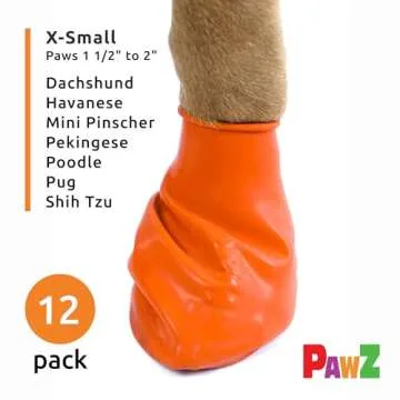 PawZ Rubber Dog Boots for Paws to 2" - All-Weather Dog Booties for Hot Pavement, Sand, Snow, Mud, an...