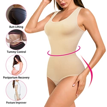 Nebility Waist Trainer Bodysuit for Seamless Tummy Control