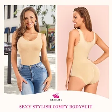 Nebility Waist Trainer Bodysuit for Seamless Tummy Control