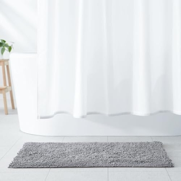 Amazon Basics Extra Plush Bathroom Rugs - Non-Slip & Absorbent, 21" x 34", Platinum