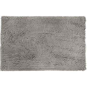 Platinum Soft Shag Bathroom Rugs by Amazon Basics - Non-Slip