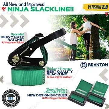 Ninja Obstacle Course for Kids - 2 X Ninja Kit 50ft with Many Accessories for Kids (Inc. Hammock Swing)