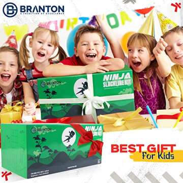 Ninja Obstacle Course for Kids - 2 X Ninja Kit 50ft with Many Accessories for Kids (Inc. Hammock Swing)