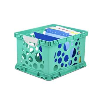 Storex Premium File Crate - Teal - Letter Legal Storage