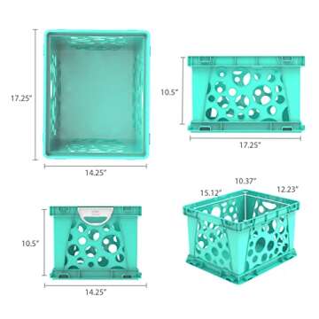 Storex Premium File Crate - Teal - Letter Legal Storage