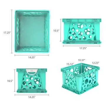 Storex Premium File Crate - Teal - Letter Legal Storage