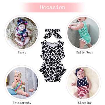 Baby Girl Clothes 0-24 Months Floral Sleeveless Newborn Romper Jumpsuit Outfit Set with Headband