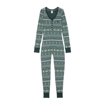 Victoria's Secret PINK Thermal Onesie Pajama Set - Cozy Green Sleepwear for Women