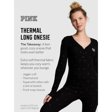 Victoria's Secret PINK Thermal Onesie Pajama Set Green Sleepwear