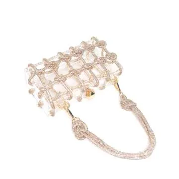 Clear Acrylic Bag Rhinestone Acrylic Clutch Crystal Evening Purses for Women Glitter Handbag for Wedding Cocktail Party Prom
