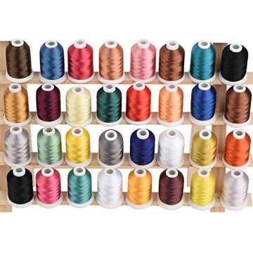 Simthread 32 Madeira Colors Polyester Embroidery Machine Thread Kit 500M (550Y) Similar to Madeira R...