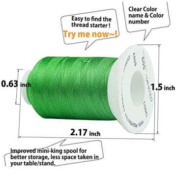 Simthread 32 Madeira Colors Polyester Embroidery Machine Thread Kit 500M (550Y) Similar to Madeira Robinson-Anton Color - Assorted Color 3