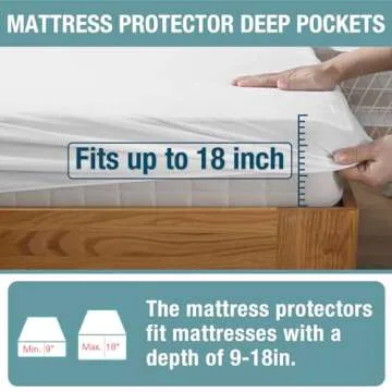 Bedecor Queen Waterproof Mattress Protector,Pee and Liquid Proof Cover for Pets, Elderly, and Incontinence, Fitted Deep Pocket for 9-18 Inch Deep