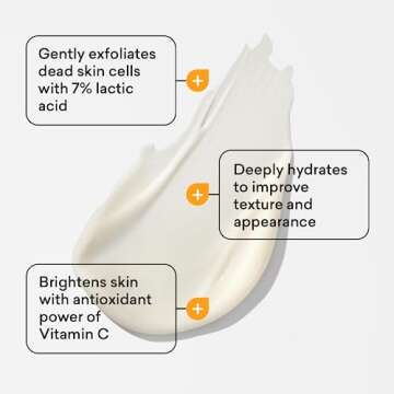 AmLactin Daily Vitamin C Lotion - 7.9 oz Body Lotion with 7% Lactic Acid - Skin-Brightening Exfoliator and Moisturizer for Dry Skin